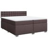 vidaXL Sommier &agrave; lattes de lit avec matelas Marron fonc&eacute; 200x200 cm