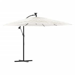 vidaXL Parasol de jardin avec m&acirc;t en acier blanc 246x246x230 cm