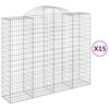 vidaXL Paniers &agrave; gabions arqu&eacute;s 15 pcs 200x50x160/180 cm Fer galvanis&eacute;