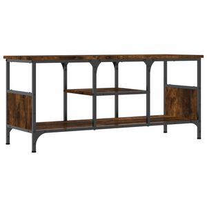 vidaXL Meuble TV ch&ecirc;ne fum&eacute; 100x35x45 cm bois d'ing&eacute;nierie et fer