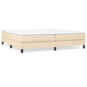 vidaXL Cadre de lit &agrave; lattes cr&egrave;me 200x200 cm tissu