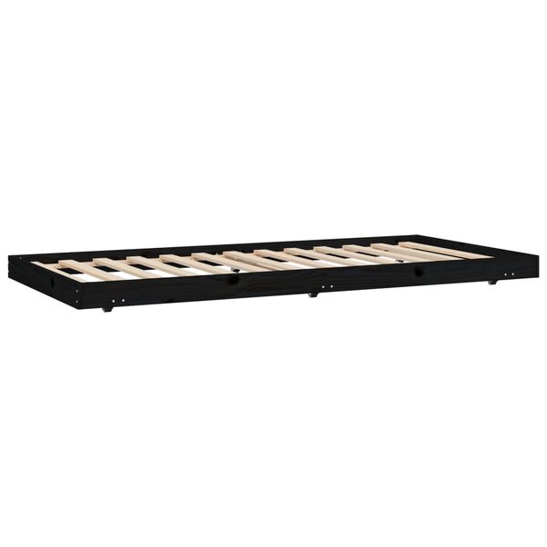 vidaXL Cadre de lit sans matelas noir 90x190 cm bois de pin massif