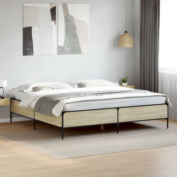 vidaXL Cadre de lit sans matelas ch&ecirc;ne sonoma 180x200 cm