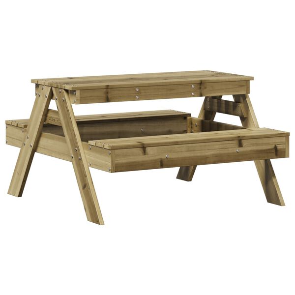 vidaXL Table de pique-nique pour enfants bois de pin impr&eacute;gn&eacute;