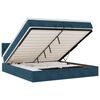 vidaXL Cadre de lit ottoman avec matelas bleu fonc&eacute; 200x200 cm velours
