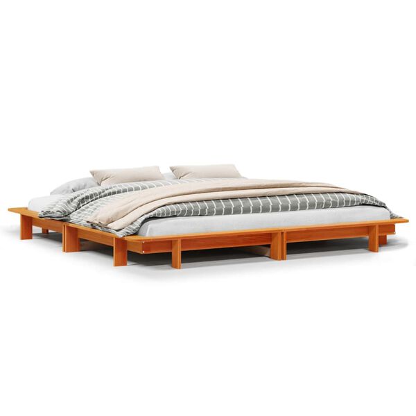 vidaXL Cadre de lit sans matelas cire marron 180x200cm bois pin massif