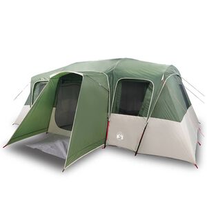 vidaXL Tente familiale tunnel 16 personnes vert imperm&eacute;able