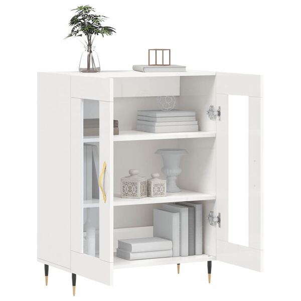 vidaXL Buffet Blanc brillant 69,5x34x90 cm Bois d'ingénierie