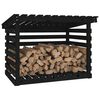 vidaXL Support pour bois de chauffage Noir 108x73x79 cm Bois de pin