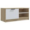 vidaXL Meuble TV Blanc et ch&ecirc;ne sonoma 80x35x36,5 cm Bois d'ing&eacute;nierie