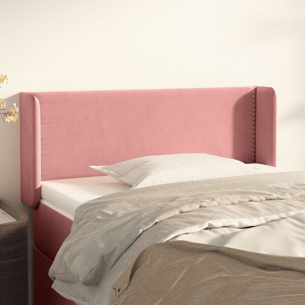 vidaXL T&ecirc;te de lit avec oreilles Rose 83x16x78/88 cm Velours