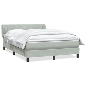 vidaXL Sommier &agrave; lattes de lit et matelas gris clair 160x210cm velours
