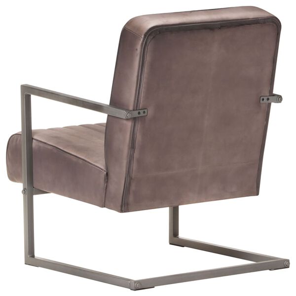 vidaXL Chaise de canap&eacute; cantilever marron d&eacute;lav&eacute; cuir v&eacute;ritable