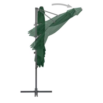 vidaXL Parasol en porte-à-faux avec mât en acier 250 x 250 cm Vert