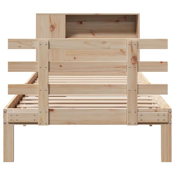 vidaXL Lit biblioth&egrave;que sans matelas 90x190 cm bois de pin massif