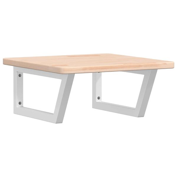 vidaXL &Eacute;tag&egrave;re de vasque murale acier et bois de ch&ecirc;ne massif