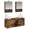 vidaXL Ensemble de mobilier de salle de bain 5 pcs Ch&ecirc;ne fum&eacute;