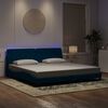 vidaXL Cadre de lit avec LED sans matelas bleu 200x200 cm velours