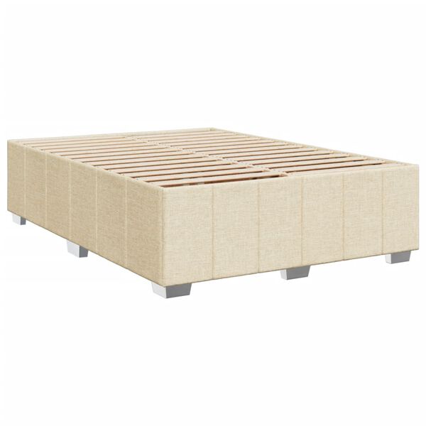 vidaXL Cadre de lit sans matelas cr&egrave;me 160x200 cm tissu