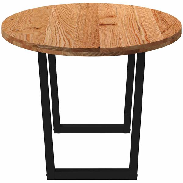 vidaXL Table à manger marron clair bois de chêne massif ovale