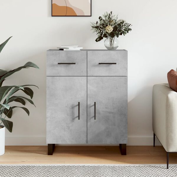 vidaXL Buffet gris b&eacute;ton 69,5x34x90 cm bois d'ing&eacute;nierie
