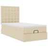 vidaXL Lit ottoman avec matelas cr&egrave;me 90x200 cm tissu