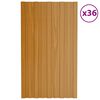 vidaXL Panneau de toiture 36 pcs Naturel 80 x 45 cm Acier galvanis&eacute;