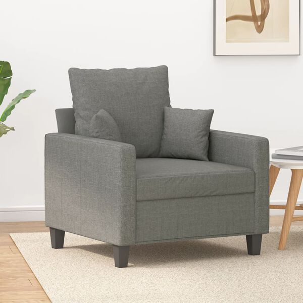 vidaXL Fauteuil Gris foncé 60 cm Tissu