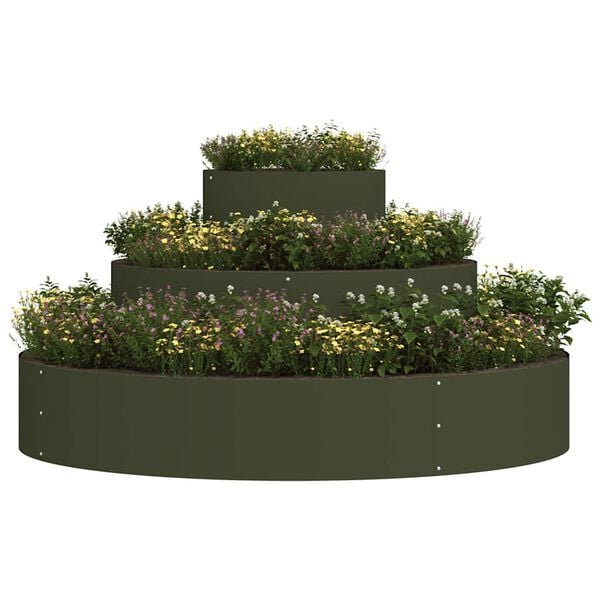 vidaXL Cache-pot de jardin Vert olive 120 x 120 x 20 cm