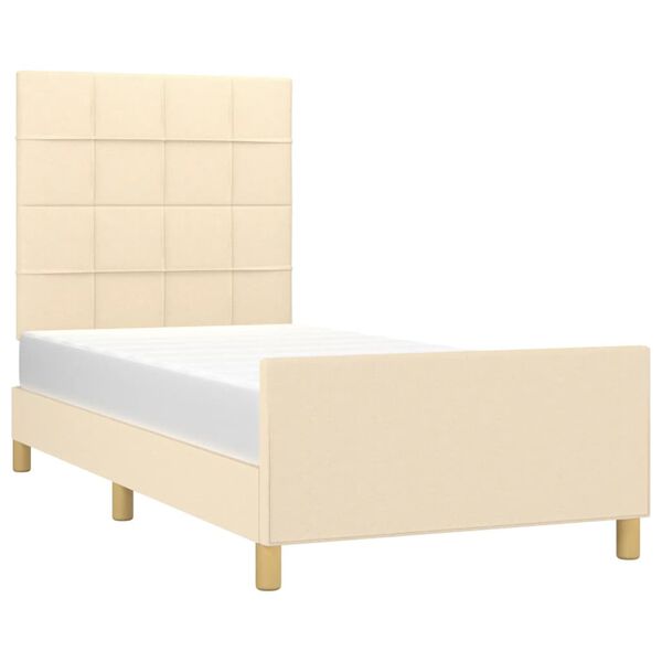 vidaXL Cadre de lit sans matelas cr&egrave;me 80x200 cm tissu