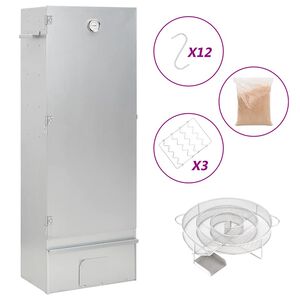 vidaXL Fumoir &agrave; four &agrave; BBQ g&eacute;n&eacute;rateur de fum&eacute;e froide acier galvanis&eacute;