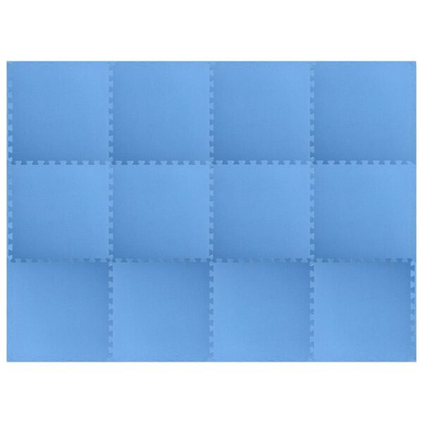 vidaXL Tapis d'exercice puzzle 12 pcs Bleu 4,32 ㎡ Mousse EVA