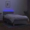 vidaXL Sommier &agrave; lattes de lit matelas LED Gris clair 100x200 cm Tissu
