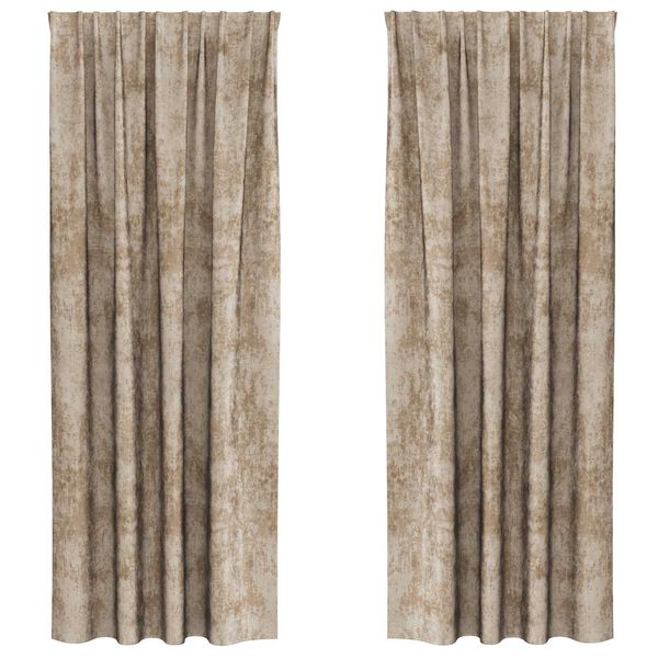 vidaXL Rideaux en velours 2 pcs Champagne 225 x 140 cm Velours