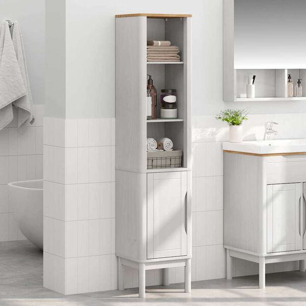 vidaXL Meuble de salle de bain haut FLORO Blanc 35 x 30 x 160 cm