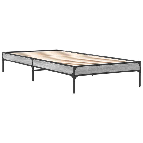 vidaXL Cadre de lit sans matelas sonoma gris 90x190 cm