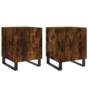 vidaXL Tables de chevet 2 pcs ch&ecirc;ne fum&eacute; 40x40x50 cm bois d'ing&eacute;nierie