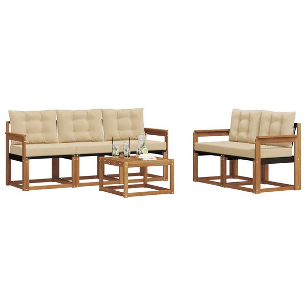 vidaXL Ensemble de canap&eacute;s d'ext&eacute;rieur 6 pcs Naturel et Beige