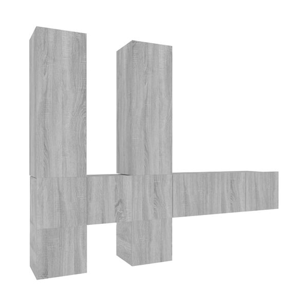 vidaXL Ensemble de meubles TV 7 pcs Sonoma gris Bois d'ing&eacute;nierie