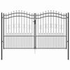 vidaXL Portail de cl&ocirc;ture avec pointe KAMPEN 305 x 175 cm Acier Gris