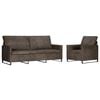 vidaXL Ensemble de Canap&eacute;s 2 pcs Gris fonc&eacute; Tissu en su&egrave;de synth&eacute;tique