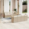 vidaXL Salon de jardin avec coussins 9 pcs beige r&eacute;sine tress&eacute;e