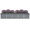 vidaXL Lit sur&eacute;lev&eacute; de jardin Acier galvanis&eacute; 400x80x45 cm Gris