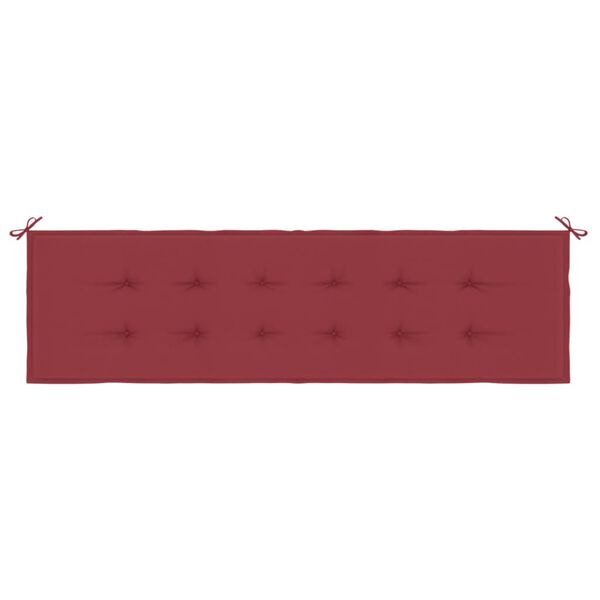 vidaXL Coussin de banc de jardin rouge bordeaux 180x50x3 cm