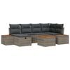 vidaXL Ensemble de canap&eacute; de jardin avec coussin 7 pcs Gris polyrotin