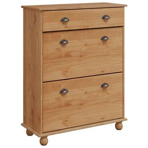 vidaXL Cabinet &agrave; chaussures avec tiroir ASKIM Marron 85 x 35 x 108 cm