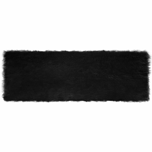 vidaXL Tapis en fausse Tafalla Noir 80 x 250 cm Polyester