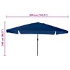 vidaXL Parasol de jardin Bleu et Noir 395 x 395 x 245 cm