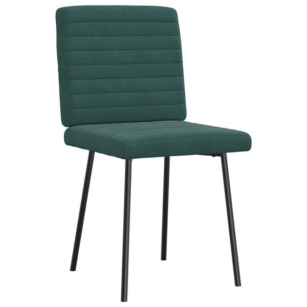 vidaXL Chaises &agrave; manger lot de 4 Vert fonc&eacute; Velours