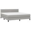 vidaXL Sommier &agrave; lattes de lit matelas LED Gris clair 160x200 cm Tissu
